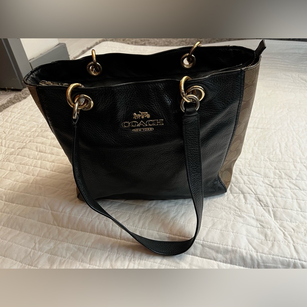 Coach Jes Tote In Signature Canvas leather shoulder bag